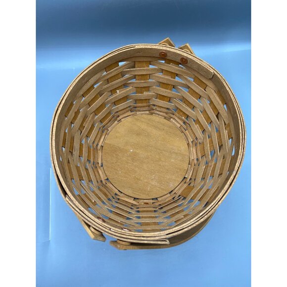 Longaberger Wood Potluck Basket 2 Handle 2009 Rustic Versatile Storage 10x5.75" - Picture 6 of 10